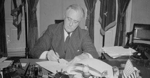 Franklin Roosevelt signing marijuana law