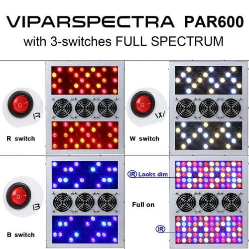 Viparspectra 600W PAR600 - 3 Switches