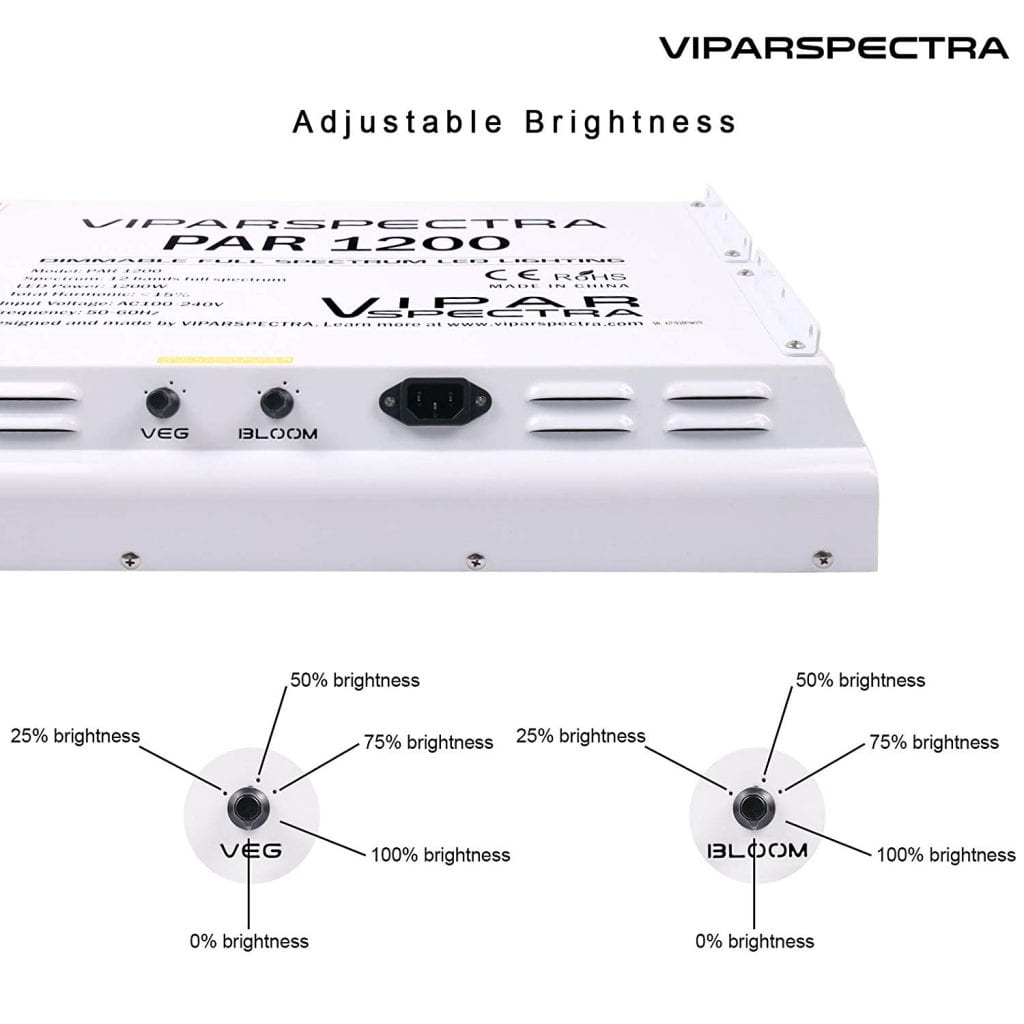 Viparspectra Dimmable Series PAR1200 adjustable brightness
