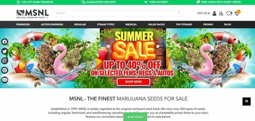 #3. MSNL Seed Bank - USA Seed Bank With Tons Of Offers