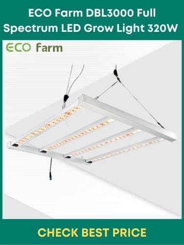 ECO Farm DBL3000 Full Spectrum LED Grow Light 320W for 3x3ft Coverage Dimmable Daisy Chain LED BAR